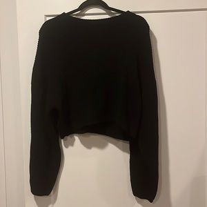 DIVIDED Rib-Knit Cropped Black Sweater (from H&M)